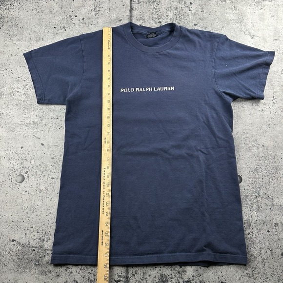 Vintage Navy Polo Ralph Lauren Center Spell Out Shirt Size M - Picture 5 of 6
